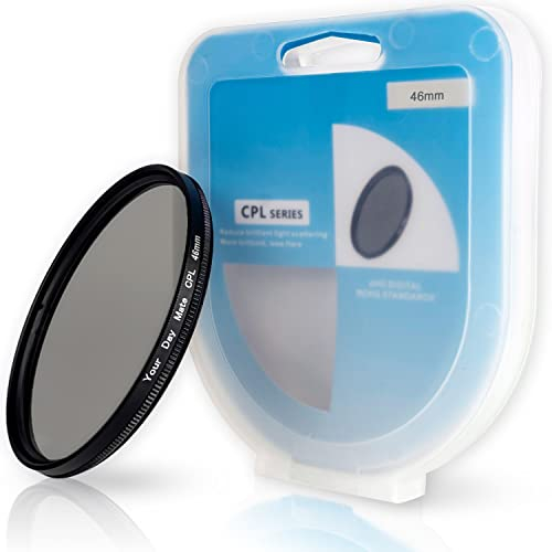 CPL Filtre polarisant, Ø 46 mm, Réflexion Lumineuse perturbatrice minimisée, Clarté Optique et fidélité des Couleurs optimisées, Polarisateur Circulaire Cadre Aluminium, Protection Objectif caméra