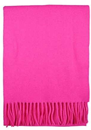 TOUTACOO, Bufanda de Lana - Hombre y Mujer - Fabricada en Francia (18c-Rosa fucsia)