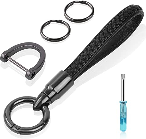 flintronic Nyckelring, nyckelorganisatör|nyckelring unisex nyckelring plånbok håll ned 6 knappar med elegant presentförpackning, funktionell och praktisk, #1 svart, 1