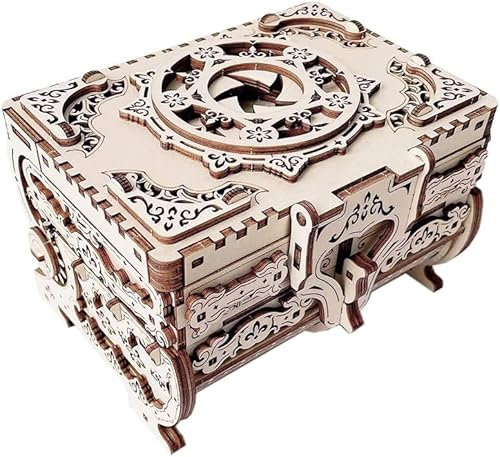 Boîte à puzzle 3D en bois – Boîte à musique en bois antique 3D pour adultes et adolescents de plus de 14 ans – Kit de construction de modèle mécanique découpé au laser