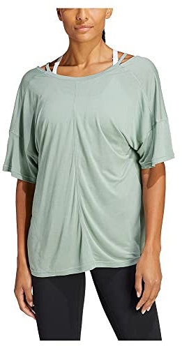 Adidas Damen T-Shirt (Short Sleeve) Yga St O T, Silver Green, HR5078, S