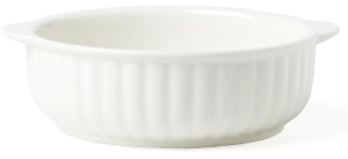 TAMUME Round Pie Dish with Handles, Fluted Quiche Dish Design, Suitable Oven-to-Table Round Baking Plate, White Porcelain - 6 inches