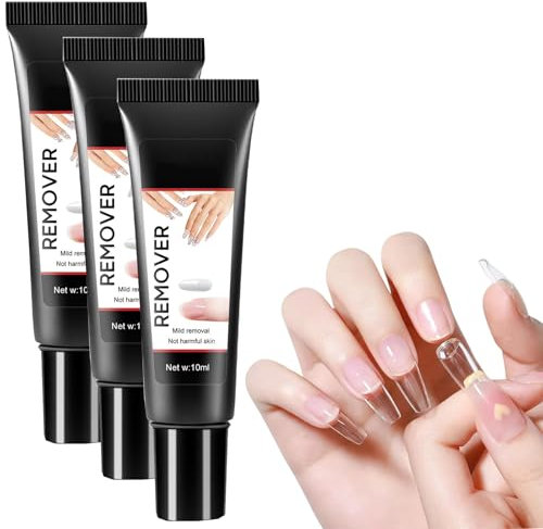 Solid Nail Glue Gel for Press on Nails, Nail Tips Strong Adhesive, Rhinestone Glue Gel, Cured Needed False Nail Glue, Nail Extension Glue, 3D Nail Art for Acrylic Decoration, Acrylic Nail Glue (3)