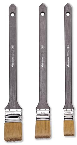Juego de 3 Pinceles para radiadores, Kit de 3 tamaños 3-4-5 para Pintar radiadores o perfilar - Fabricado en Italia