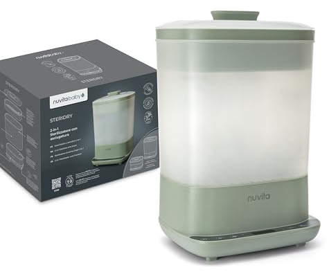 Nuvita 1088 SteriDry 2-in-1 Sterilisator und Trockner für Babyflaschen - 99,99% Dampfsterilisation, HEPA-Filter für gereinigtes Trocknen, 72 Stunden sterile Aufbewahrung, große Kapazität