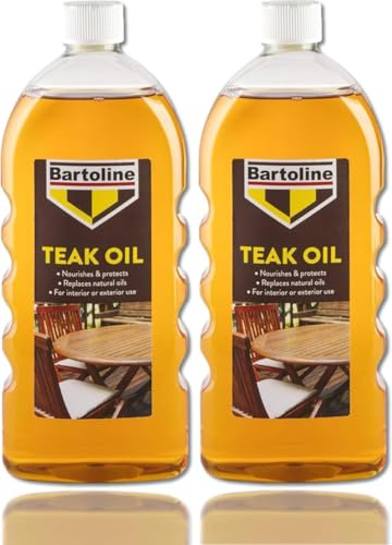 Teak Oil 1L, Deep Penetrating Wood Oil for Outdoor and Indoor Furniture, Garden Furniture, Hardwood Protection and Teak Care (2X 500ml)