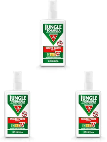 Jungle Formula Molto Forte Spray Repellente antizanzare - Fino a 9 ore di protezione - Zanzare, zecche, insetti aggressivi - Deet 50% - Condizioni estreme, viaggi tropicali e zone infestate - 75 ml