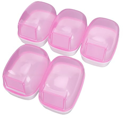 HEEPDD 5-pack Hamster Sandbadlåda, 12,5x9,5x9cm, Rosa PP | Dammbadlåda passar bur, lätt att rengöra för chinchilla ekorre