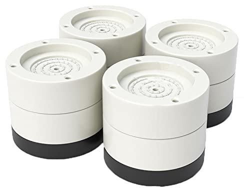 4 Piernas Sofá de plástico de fibra de resina Pies de TV Armarios redondo Patas de refuerzo elevadores de Mesa Cama Bloque mueble alto,Almohadilla de pie para lavadora multifuncional (6cm,apricot)