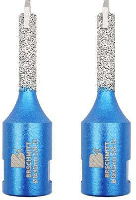 Diamond Mortar Raking Bit - BRSCHNITT 2pcs Mortar Raking Tuck Pointing with Carbide Tipped for Granite Marble Concrete Masonry Stone Removals Vacuum Brazed Bit 5/8-11 Thread (8 * 42mm 5/16*1-5/8)