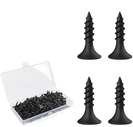 BOUMVID Vis Placo à Fixation Rapide M3.5 x 16 mm, 200 Pièces Vis Phosphatées Pour Plaque de Plâtre Sur Profilé en Acier Pour Cloisons Sèches, Vis Noires Tête en Trompette Pour Cloisons Sèches