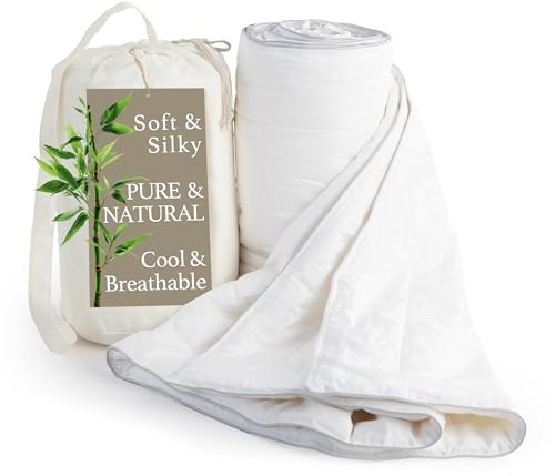 Cooling Comforter, 100% Viscose Fill, Cover: 60% Viscose, 40% Cotton, Lightweight Duvet Insert, Breathable Summer Quilt, Twin Size (73x94 Inches), Imported