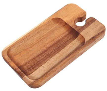 SOIMISS Bandeja De Madera Pequeña Para Servir Comida Con Asas Para Uso Fácil Fiestas o Picnics Bandeja Decorativa Para Encimera De Cocina