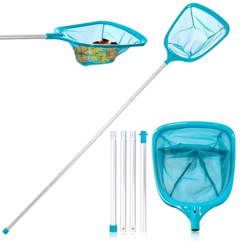 Red Skimmer De Piscina Con Poste,Profesional Recogehojas Piscina,60/150cm Red Para Piscina,Red De Hoja De Piscina De Malla Fina,Kits De Skimmer Piscinas,Para Estanque Bañera Fuente Spa Pecera (150cm)