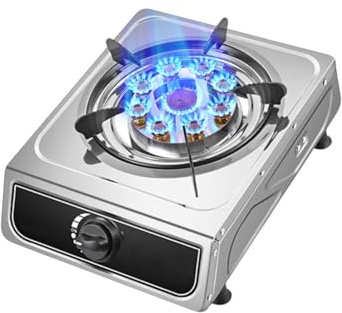Fornello a gas portatile, copertura in rame, 9 fuochi, fornello singolo con blocco di sicurezza for bambini, adatto for famiglie all'aperto(NG)