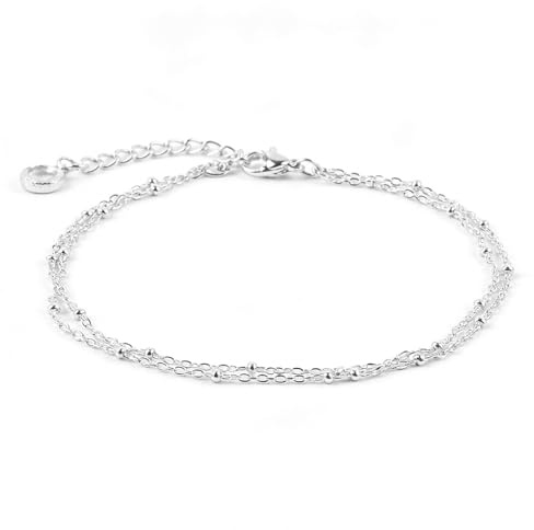 Walkinbear Anklets for Women, Waterproof Anklet Comfortable Lightweight Foot Chain Adjustable Layered Foot Jewelry for Summer Beach Daily Party Birthday, Ideal Gift for Women