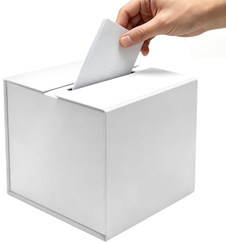 HYZYWON Caja para votaciones, caja recolectora de tarjetas, urna para votos, buzón para donaciones, buzón de sugerencias, alcancía para donaciones 21 × 21 × 21 cm