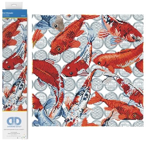 Diamond Dotz DD9-051 Koi Mosaic, ca. 41 x 41 cm groß, Diamond Painting, Malen mit Diamanten, funkelndes Bild zum Selbstgestalten, für Kinder und Erwachsene