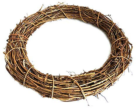 Alacritua Couronne de porte, couronne décorative en bois, couronne décorative en osier, couronne en rotin pour bricolage, artisanat, porte d'entrée, décoration de mariage, 35/40 cm