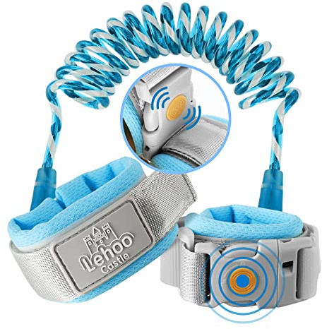 Lehoo Castle Guinzaglio per Bambini, 1,5M Cinturino per Bambini Antiperduta, Bracciale Sicurezza Bambino, Portatile Che Cammina Anti-Perso Mano Cintura(azzurro)