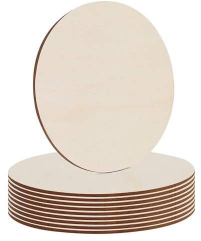 DARENYI 10 Pcs Natural Wood Discs 20cm - Unfinished Large Circles for Craft DIY Christmas Painting Ornament