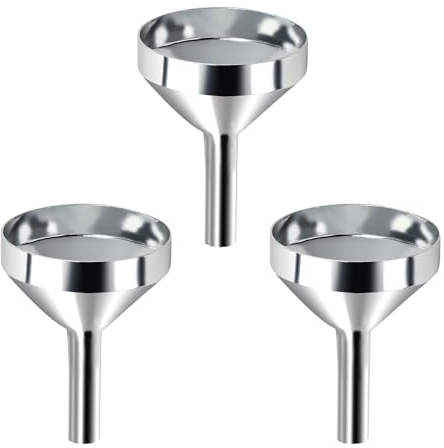 Multi-use Small Kitchen Funnel 3pcs Mini Stainless Steel 2.5 cm Funnels Dishwasher Safe Quality Food Grade Funnels for Transferring Liquid Powder Cooking Oils Powder Coffee Tea Jam