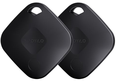 Yipoyilo Air Tracker Tag 2 Pezzi, Compatibile con Apple Dov'è (Solo iOS, Non Supporta Android), Localizzatore Chiavi con Protezione della Privacy, per Borsa da Viaggio Chiave e Altro, Nero