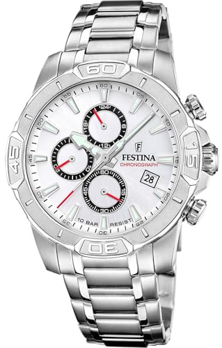 Festina Reloj Hombre Analógico de Acero Inoxidable 316l Plateado F20704/1
