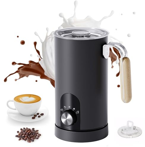 Electric Milk Frother,5-in-1 Milk Steamer with Touch Control,350ml Automatic Warm and Cold Foam Maker,Milk Warmer for Coffee,Latte,Cappuccinos Macchiato,Hot Chocolate,Anti-burn Propeller