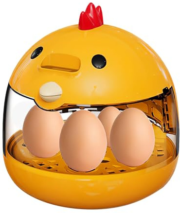 Hemobllo Mini Egg Incubator for Hatching Eggs - Digital Poultry Hatcher with Automatic Temperature Control - 360° Clear View Window for Chicken, Quail & Duck, Science Educational Toy for Kids Home