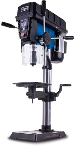 Scheppach - Taladro de columna TBM300Vario (750 W, mesa 240 x 240 mm, 440-2580 rpm, reclinable, mandril 1-16 mm, profundidad de perforación 80 mm)