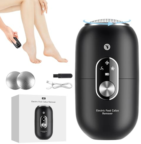 Hornhautentferner Elektrisch mit LED-Display, Hornhaut Entfernen Fuß Elektrisch mit 2 Edelstahl-Schleifköpfen, Callus Remover für Rissige Fersen, Abgestorbener, Hornhaut entfernen-02