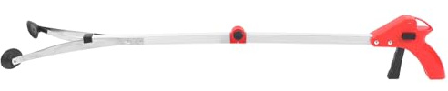 Tofficu Pinza Raccoglitrice Pieghevole in Alluminio 80 Cm Rossa per Raccolta Rifiuti e Giardino, Strumento di Assistenza per Anziani e Pulizia Domestica, Utensile Multifunzione