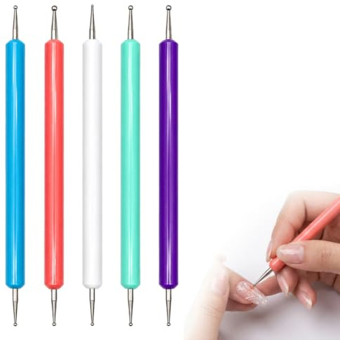 5PCS Dotting Tool,Precision Ball Tips,1mm 3mm Tear-Free Embossing Tracing | Double End Tracing Dotting Tool,Embossing Tool for Mandala Rock Painting,Nail Art,Pottery Clay & Carbon Transfer Paper Crafts