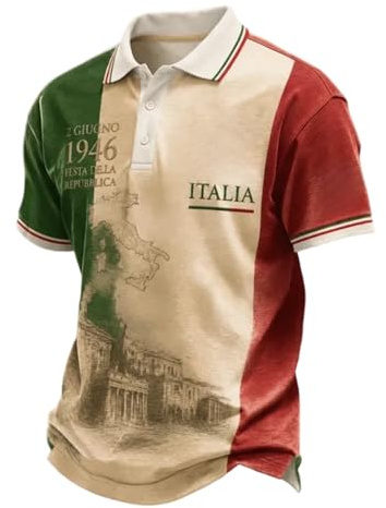 Polo à manches courtes pour homme - Col rabattu - T-shirt de football - T-shirt d'été à manches courtes avec boutons - Coupe droite - Respirant - T-shirt de sport - T-shirt fonctionnel - T-shirt de