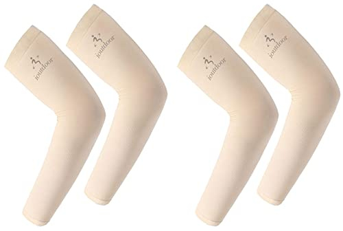 2 paia di manicotti per braccioli con protezione UV, supporto elastico e antiscivolo, maniche a compressione per coprire braccia da donna, uomo, giovani, giardinaggio all'aperto, giallo e giallo.