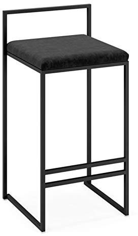 1 PCS Velvet Barhocker Frühstücksküche Thekenstühle, Barhocker Hohe Hocker mit Metallbeinen und Fußstütze