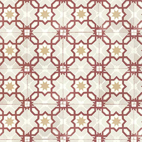 LUTECE Imitation Cement Tile Wallpaper | Red, Grey | Vinyl on Non-Woven | 51170210 | Bedroom, Living Room, Hallway, Living Room