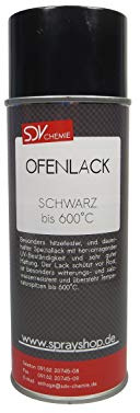 SDV Chemie Ofenlack Spray schwarz matt bis 600°C 6x 400ml Ofenlack Kaminofenlack Thermolack