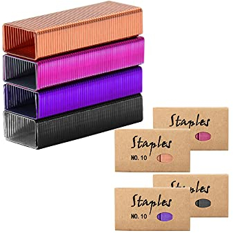 NatSumeBasics Bunte Nr. 10 Heftklammern für Mini-Hefter, 4000 Metallic-Nr. 10 Heftklammern, kleiner als Standard-Heftklammern (sortiert)