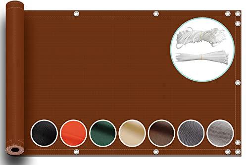 ZQXFZ Balkon Sichtschutz Ohne Bohren 90x700cm Balkon Dekoration Oxford-Stoff Anti-Peeping, Uv-Schutz Balkon Sichtschutz Meterware Sichtschutz Balkon Seitlich -Rost Rot.