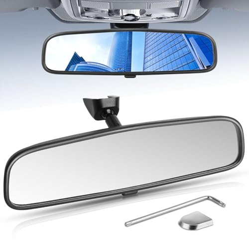 10.6 Rear View Mirror, Interior Rearview Mirror Universal Fit Type, Compatible with Jeep Wrangler Nissan Rogue Altima Toyota Corolla Camry Tacoma Ford F150 Focus Honda Civic Accord and More for car