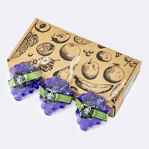 Fun Soaps Purple Grape Gala: Vegan 3-Pack Hand & Body Wash Soap on a Rope - Natural Ingredients, Kid-Friendly, Long-Lasting Foam & Luxurious Fragrance, Gift Box