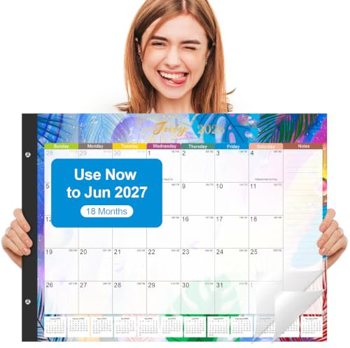 Large Desk Calendar 2026-2027,Jan 2026-Jun 2027,Gannyfer 18-Month Calendar
