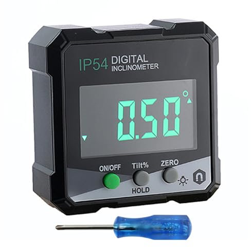 POFET Digitaler Winkelmesser, digitale Wasserwaage mit Magnetfuß, wasserdichter IP54-Neigungsmesser für Zimmermannsheim