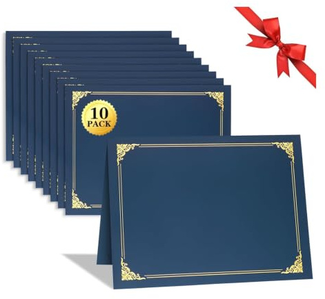 10pcs A4 Certificate Folders Certificate Holders Professional Certificate Sleeves Honor Certificate Covers for Award Certificates Diploma Cover Graduation Diploma Holders Folders Certificate Protector