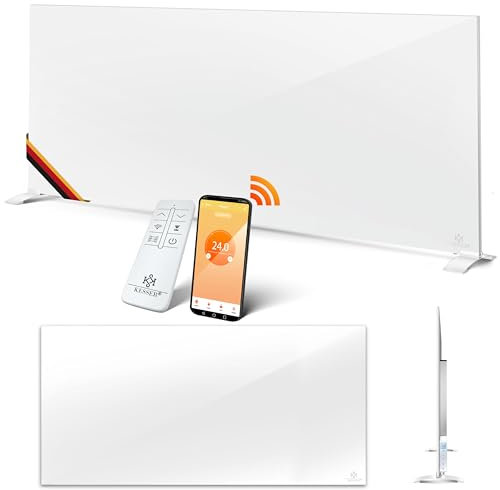 KESSER® Riscaldamento a infrarossi, 700 W, in alluminio, a risparmio energetico, 2 in 1 e montaggio a parete, rilevazione finestra aperta, telecomando