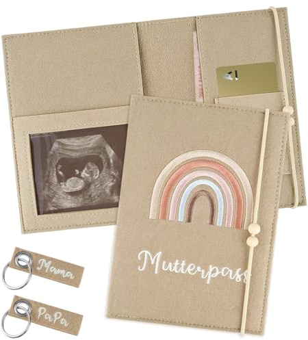 Apdvenk Portadocumentos Bebé, Funda para Cartilla de Embarazada de Fieltro, Portadocumentos de Fieltro, Porta Documentos Bebe para Imágenes Ultrasónicas Cartilla de Vacunación