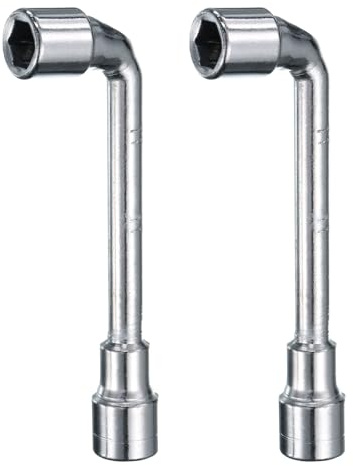 QUARKZMAN 2 Pcs Llave de Vaso Hexagonal en Forma de L de 11 mm de Acero 45# de Doble Extremo Métrico de 6 Puntos para Reparaciones Generales, Tuberías, Mantenimiento de Bicicletas