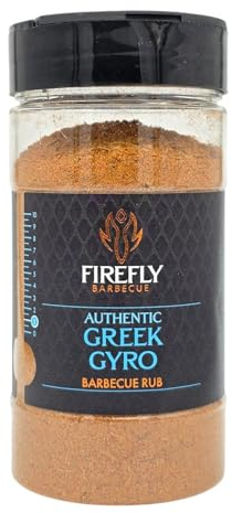 Firefly BBQ Greek Gyro Rub – Authentic Greek Doner Kebab Seasoning for Lamb, Chicken & Veggies – All-Natural, Gluten-Free & Vegan Mediterranean Spice Blend – Perfect for Grilling & Roasting (300ml)